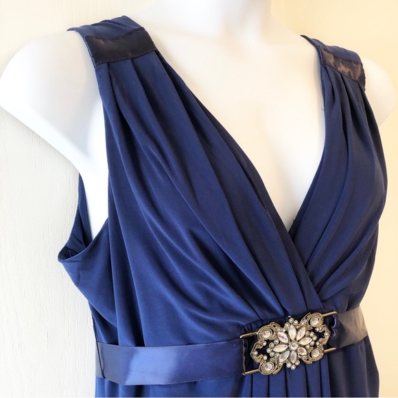 Vintage Dark Blue Dress Large to XL - Picture 2 of 9